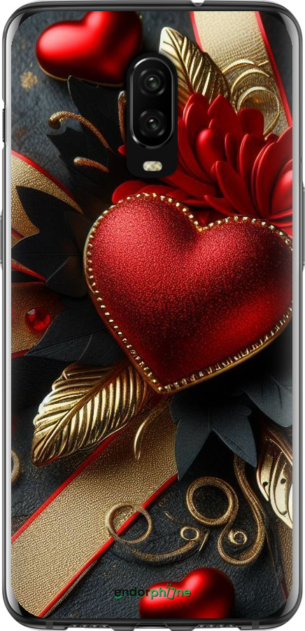 2D пластиковий чехол Сердечки v2 для OnePlus 6T - 5832t-1587 изображение 
