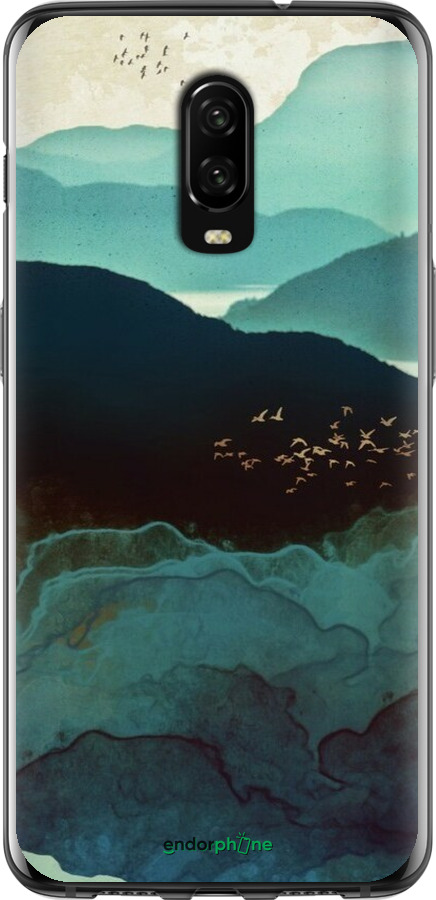 2D пластиковий чехол Із зображенням гір Індіго для OnePlus 6T - 6484t-1587 изображение 