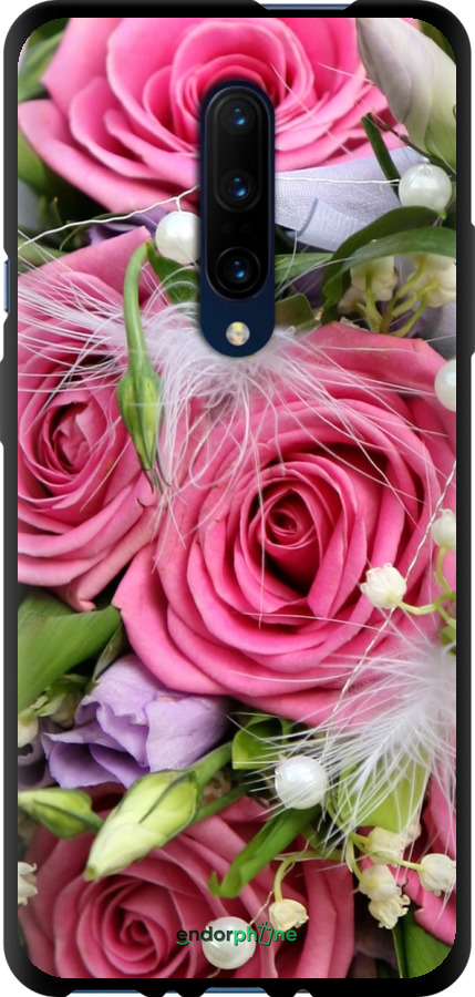 

TPU чорний чохол "Ніжність" для OnePlus 7 Pro, Рожевий