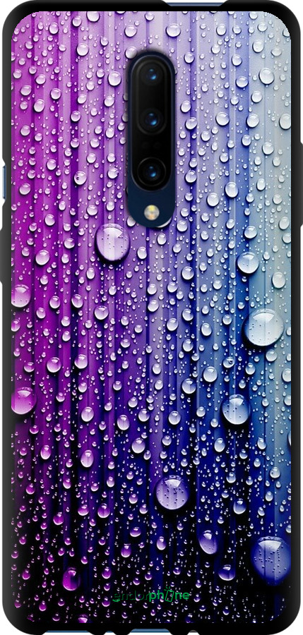 

TPU чорний чохол "Краплини води" для OnePlus 7 Pro, Синій