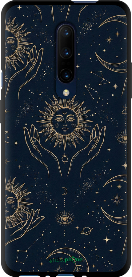 TPU чехол Celestial Harmony: Sun & Moon Gold Mystic Pattern для OnePlus 7 Pro - 6778b-1696 изображение 