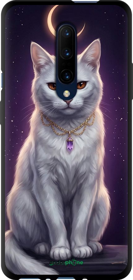 TPU чехол Mystic White Cat Gothic Dark Purple Gold для OnePlus 7 Pro - 6805b-1696 изображение 