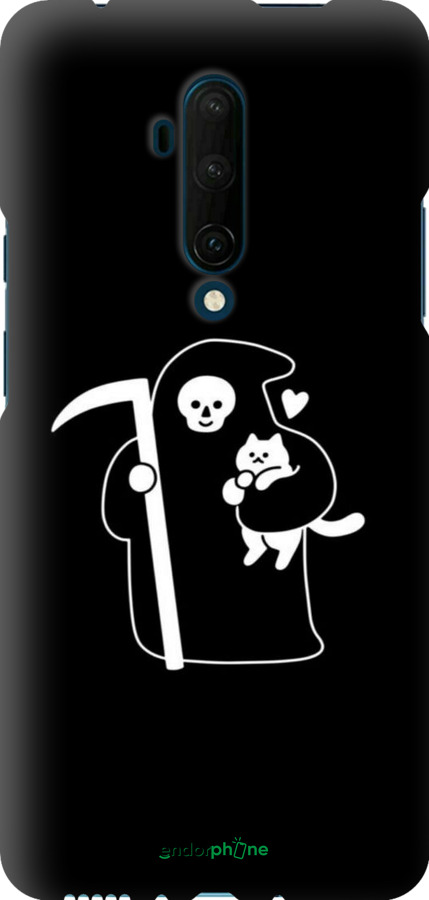 TPU чехол Минималистичный арт: смерть и кошка для OnePlus 7T Pro - 6529b-1810 изображение 