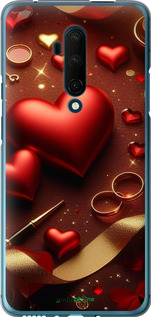 2D пластиковый чехол Сердечки v3 для OnePlus 7T Pro - 5833t-1810 изображение 