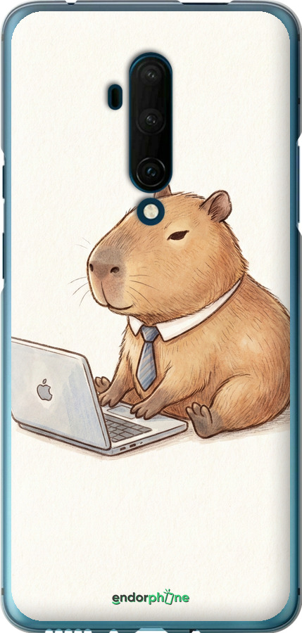 Силиконовый чехол Funny Capybara CEO Working для OnePlus 7T Pro - 6777u-1810 изображение 