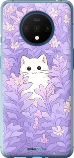 2D пластиковый чехол Котик в цветах для OnePlus 7T - 6390t-1809 изображение 