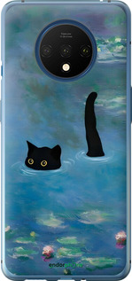 2D пластиковый чехол С изображением кота и водяной лилии Monet для OnePlus 7T - 6519t-1809 изображение 