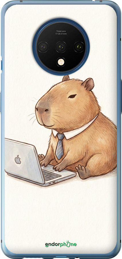 2D пластиковый чехол Funny Capybara CEO Working для OnePlus 7T - 6777t-1809 изображение 