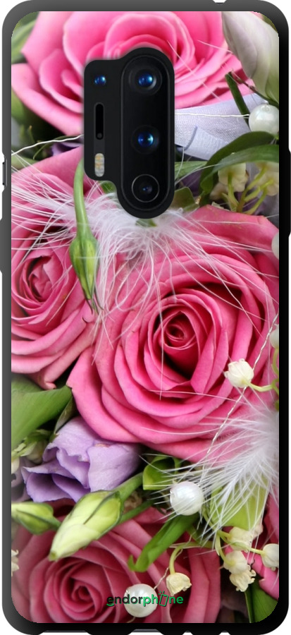 

TPU чорний чохол "Ніжність" для OnePlus 8 Pro, Рожевий