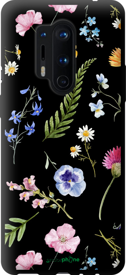 

TPU schwarz Hülle Floraler Hintergrund v2" für OnePlus 8 Pro", Gelb