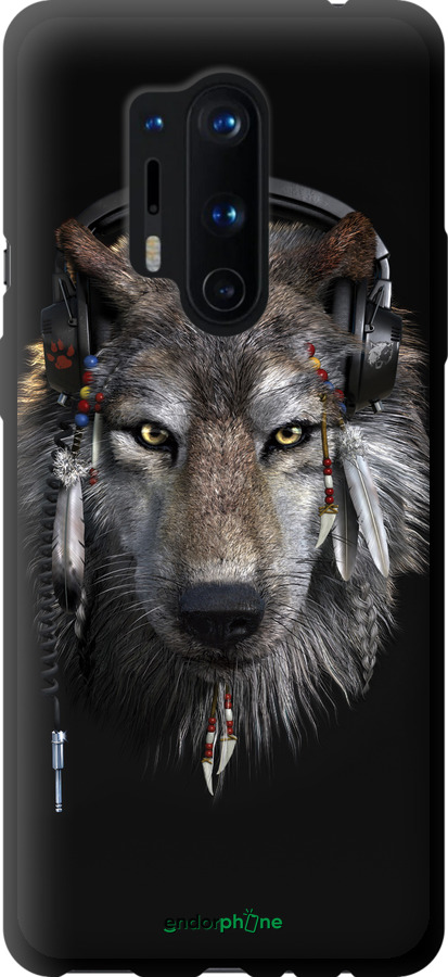 TPU чехол Волк-меломан для OnePlus 8 Pro - 875b-1896 изображение 