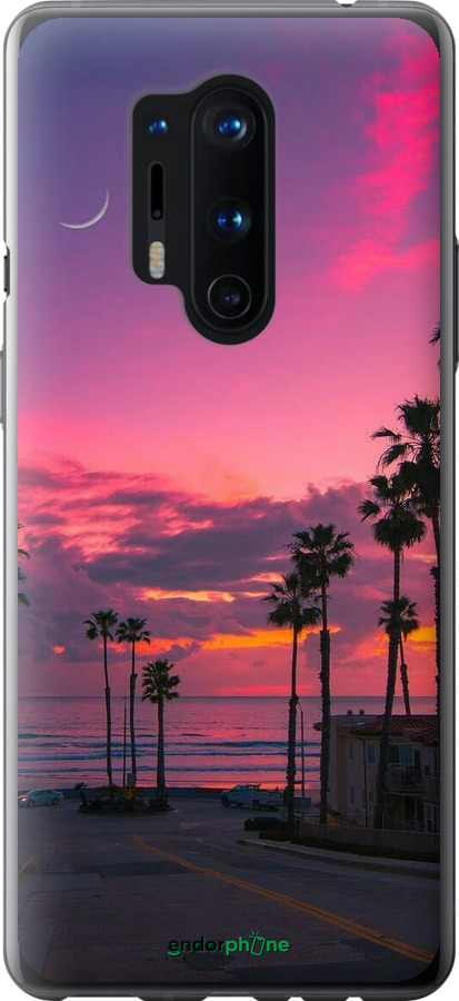 Силиконовый чехол Пальмы для OnePlus 8 Pro - 5873u-1896 изображение 