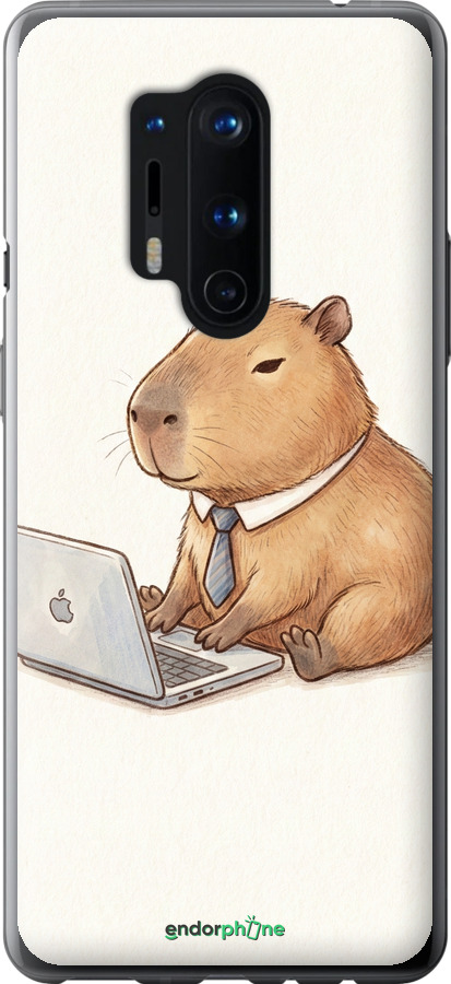 2D пластиковый чехол Funny Capybara CEO Working для OnePlus 8 Pro - 6777t-1896 изображение 