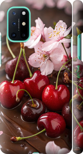 3D пластиковий матовий чехол Вишня у шоколаді для OnePlus 8T - 6698m-2113 изображение 