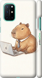 3D пластиковий матовий чехол Funny Capybara CEO Working для OnePlus 8T - 6777m-2113 изображение 
