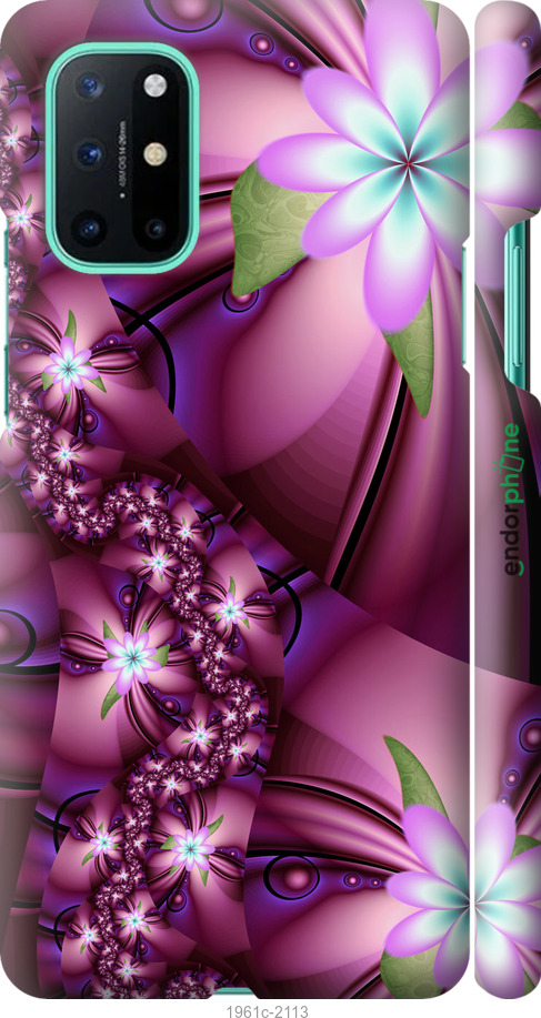 

3D пластиковий матовий чохол "Квіткова мозаїка" для OnePlus 8T, Рожевий