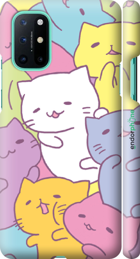 

3D пластиковий матовий чохол "Кошенята " для OnePlus 8T, Білий