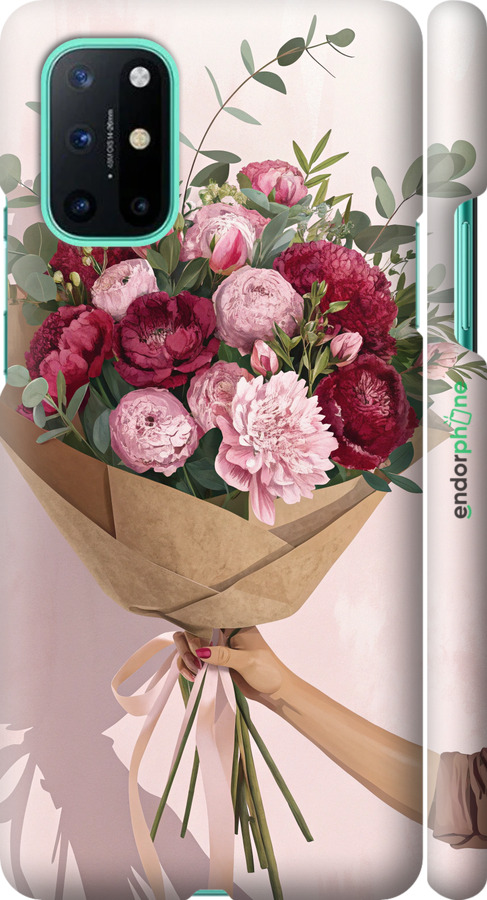 3D пластиковий матовий чехол Півонії 1 для OnePlus 8T - 6705m-2113 изображение 