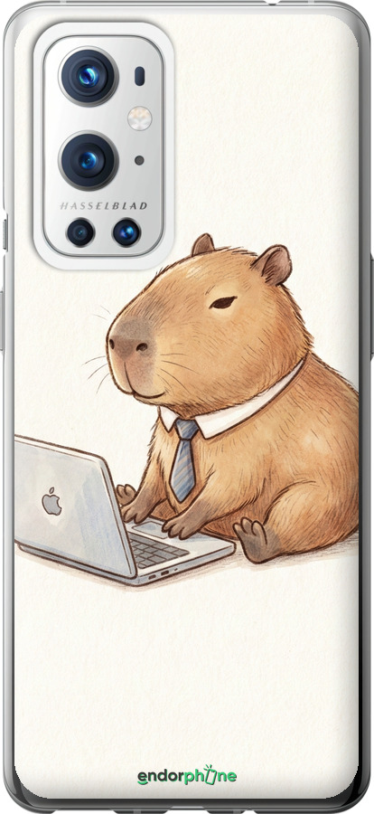 Силиконовый чехол Funny Capybara CEO Working для OnePlus 9 Pro - 6777u-2250 изображение 