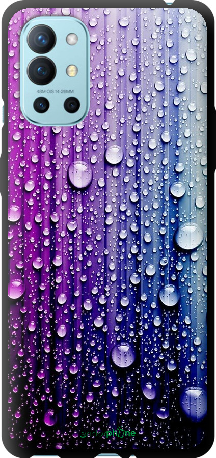 

TPU чорний чохол "Краплини води" для OnePlus 9R, Синій