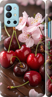 3D пластиковый матовый чехол Вишня в шоколаде для OnePlus 9R - 6698m-2326 изображение 