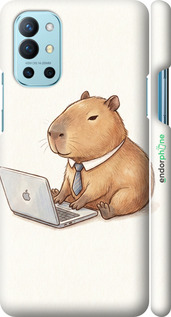 3D пластиковий матовий чехол Funny Capybara CEO Working для OnePlus 9R - 6777m-2326 изображение 