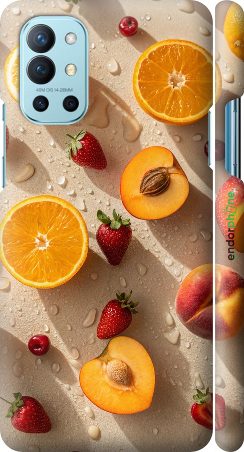 3D пластиковий матовий чехол Фрукти 3 для OnePlus 9R - 6703m-2326 изображение 