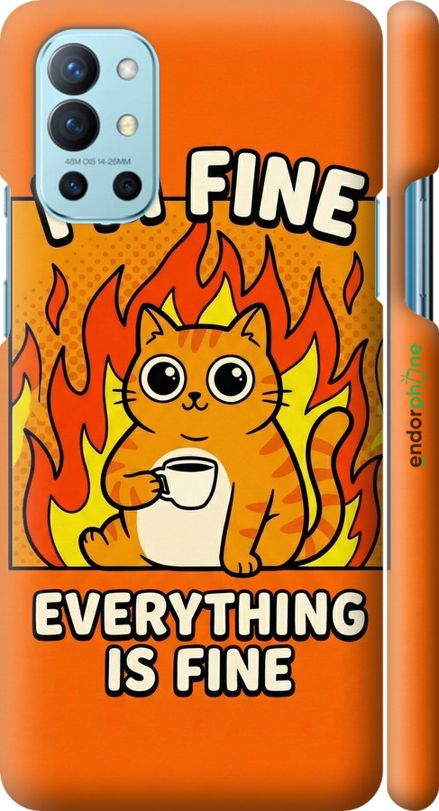 3D пластиковый матовый чехол Funny Cat для OnePlus 9R - 6786m-2326 изображение 