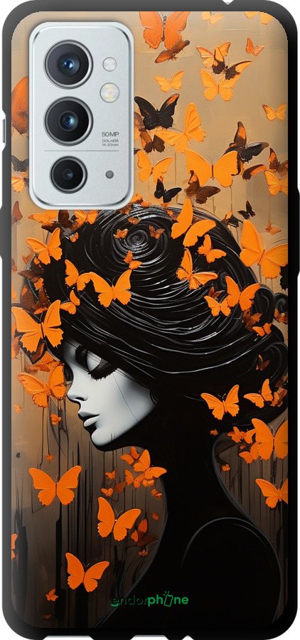 TPU чехол Чохол для телефону Дівчина з помаранчевими метеликами для OnePlus 9RT - 5940b-2520 изображение 