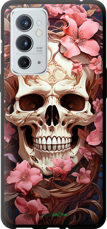 TPU чехол Череп в розовых цветах для OnePlus 9RT - 5965b-2520 изображение 