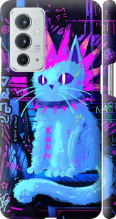 3D пластиковий матовий чехол Кіт панк для OnePlus 9RT - 6311m-2520 изображение 