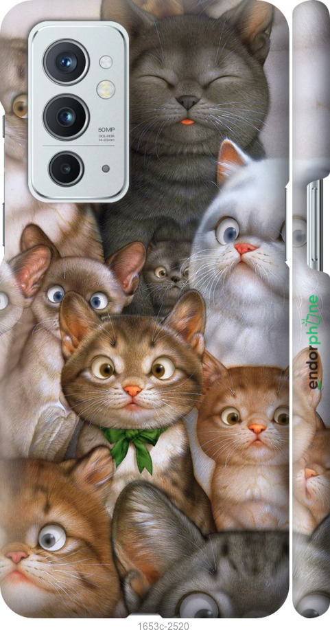 

3D пластиковий матовий чохол "Коти" для OnePlus 9RT