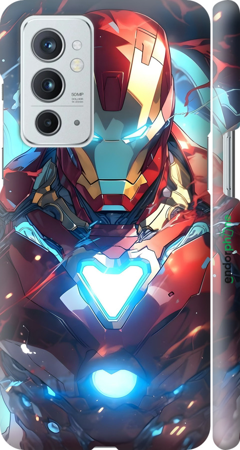 3D пластиковый матовый чехол Железный человек для OnePlus 9RT - 6372m-2520 изображение 