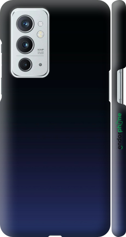 3D пластиковый матовый чехол Градиент в тёмно - синем стиле для OnePlus 9RT - 6542m-2520 изображение 