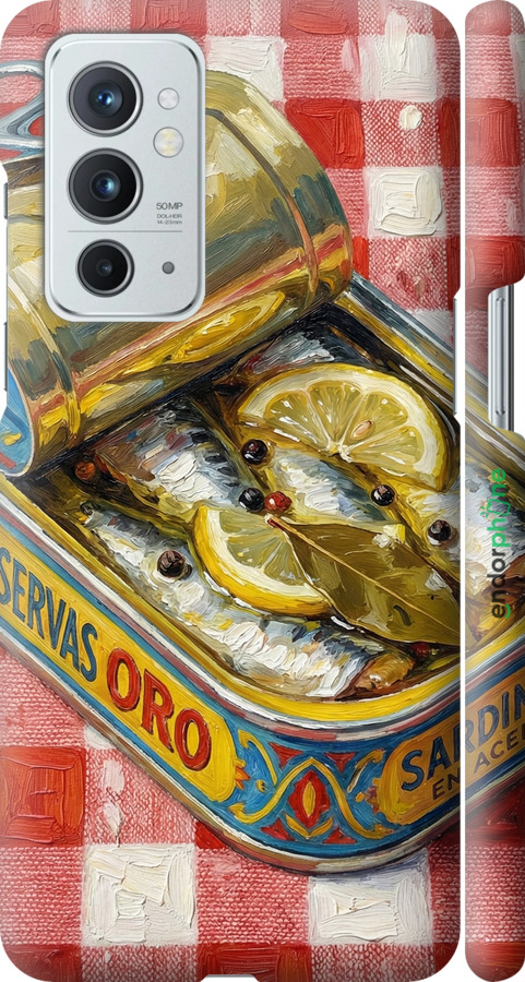 3D пластиковый матовый чехол Vintage Sardine Tin Phone для OnePlus 9RT - 6772m-2520 изображение 