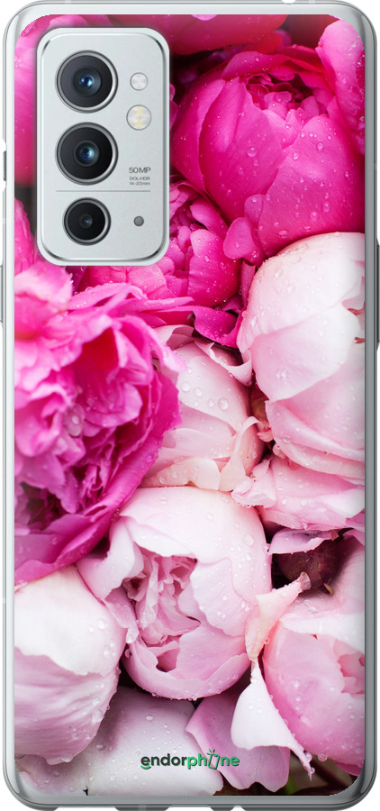 

Custodia in Silicone Peonie rosa" for OnePlus 9RT"