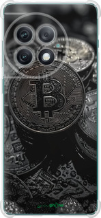 Силикон с усиленными углами чехол Black Bitcoin для OnePlus Ace 2 Pro - 6090sp-3211 изображение 