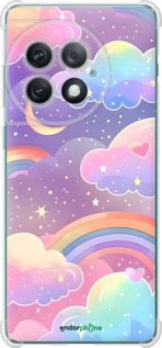 Силикон с усиленными углами чехол Облака и радуга для OnePlus Ace 2 Pro - 6312sp-3211 изображение 