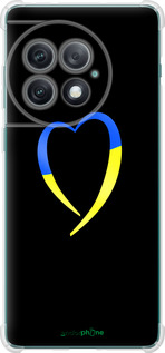 Силикон с усиленными углами чехол Жёлто-голубое сердце для OnePlus Ace 2 Pro - 885sp-3211 изображение 