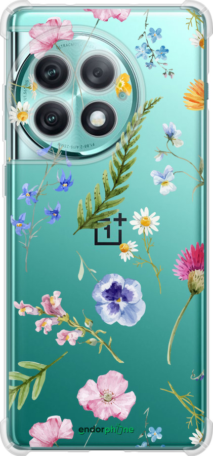 Силикон с усиленными углами чехол Цветочный фон v2 для OnePlus Ace 2 Pro - 5472sp-3211 изображение 