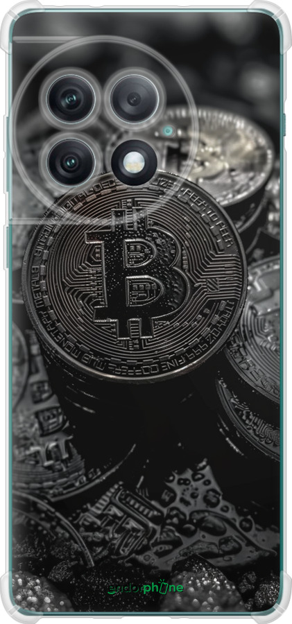 Силикон с усиленными углами чехол Black Bitcoin для OnePlus Ace 2 Pro - 6090sp-3211 изображение 