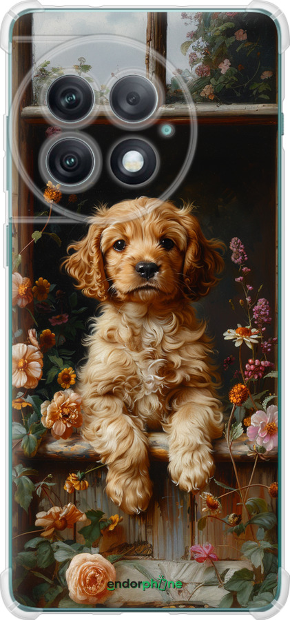 Силикон с усиленными углами чехол Щенок cocker spaniel для OnePlus Ace 2 Pro - 6136sp-3211 изображение 