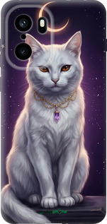 Силиконовый чехол Mystic White Cat Gothic Dark Purple Gold для OnePlus Ace 6 - 6805u-4217 изображение 