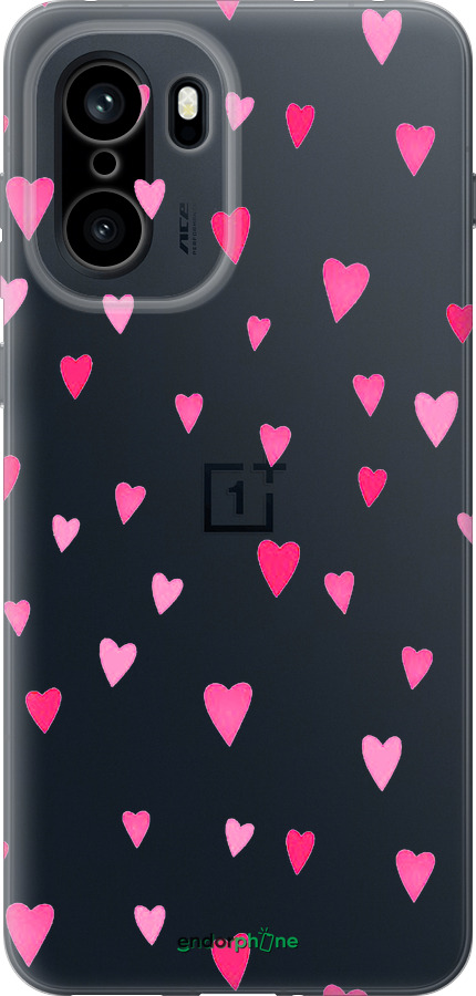 Силиконовый чехол Сердечки 2 для OnePlus Ace 6 - 4763u-4217 изображение 