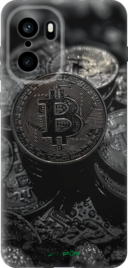Силиконовый чехол Black Bitcoin для OnePlus Ace 6 - 6090u-4217 изображение 