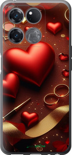 Силиконовый чехол Сердечки v3 для OnePlus Ace Racing - 5833u-2955 изображение 