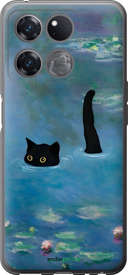 Силиконовый чехол С изображением кота и водяной лилии Monet для OnePlus Ace Racing - 6519u-2955 изображение 