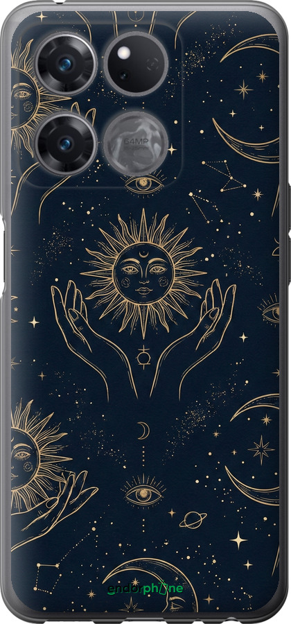 Силіконовий чехол Celestial Harmony: Sun & Moon Gold Mystic Pattern для OnePlus Ace Racing - 6778u-2955 изображение 