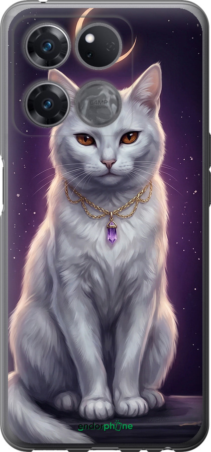 Силиконовый чехол Mystic White Cat Gothic Dark Purple Gold для OnePlus Ace Racing - 6805u-2955 изображение 