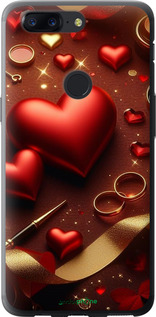 Силіконовий чехол Сердечки v3 для OnePlus 5T - 5833u-1352 изображение 
